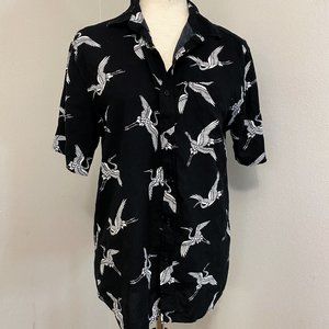 super massive mens rayon crane shirt